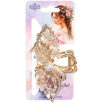 Заколка - краб для волос на блистере «LAVITA», листики, цвет серебро и золото, 11*5,5см