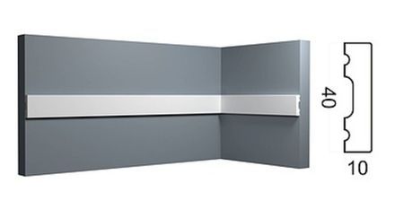 Молдинг Контур под покраску, 40x10 мм