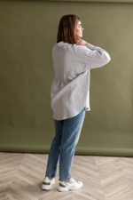 Рубашка Оверсайз изо льна серого цвета