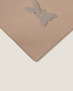 Плед детский 130x160 Frati Home Sweet Rabbit Beige бежевый с аппликацией заяц