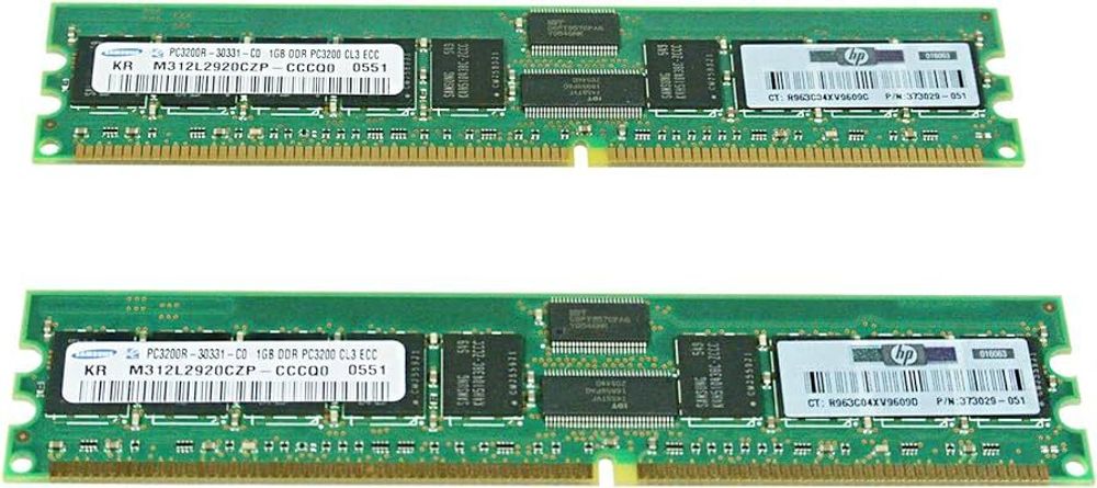 Оперативная память HP 2GB 400MHz DDR PC3200 REG ECC SDRAM DIMM (2x1GB) 376639-B21