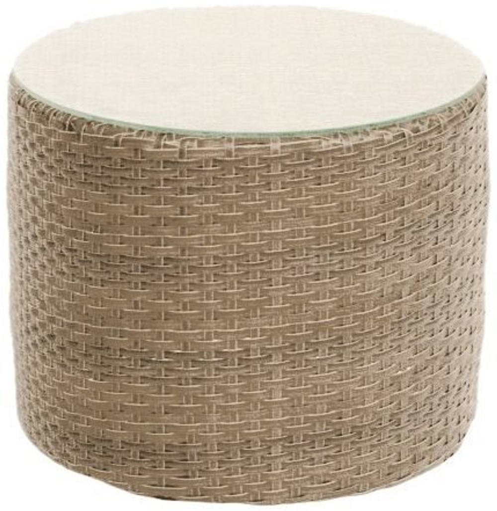 Стол плетеный со стеклом кофейный Tagliamento Alexia Ray, белый