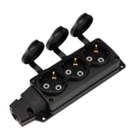 Колодка удлинителя 3-м с заземл. 16А IP54 влагозащ. с защ. крышкой COMPACT каучук черн. Rexant 111-223