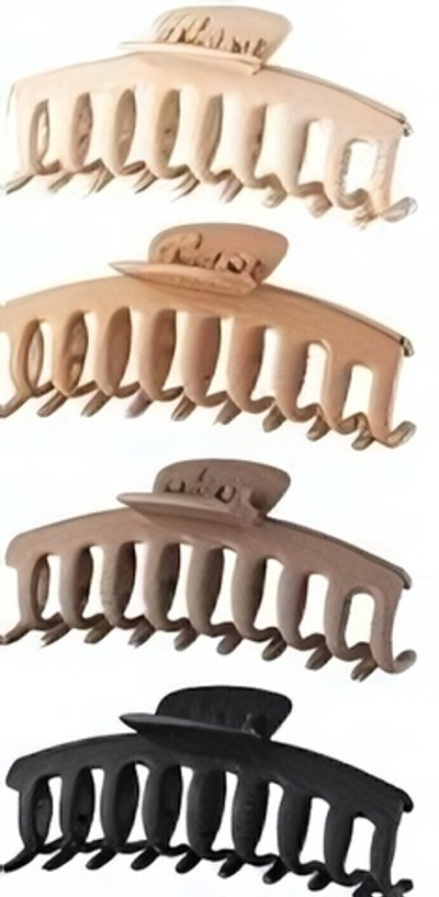 Заколка - краб для волос на блистере «MALIBU», четыре цвета в ассортименте, 10см