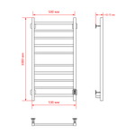 Полотенцесушитель MIXLINE FORTUNE 100х50 (таймер, 555 Вт, 10 перекладин) электрический ЧЕРНЫЙ