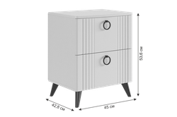 Тумба прикроватная "Ева" 2 (Белое дерево/Белый матовый)