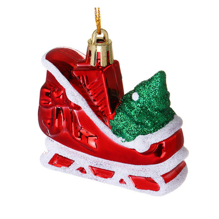 СНОУ БУМ Набор декоративных украшений "Сани" 2шт, 6,5x2,5x6,5см, пластик, арт.3