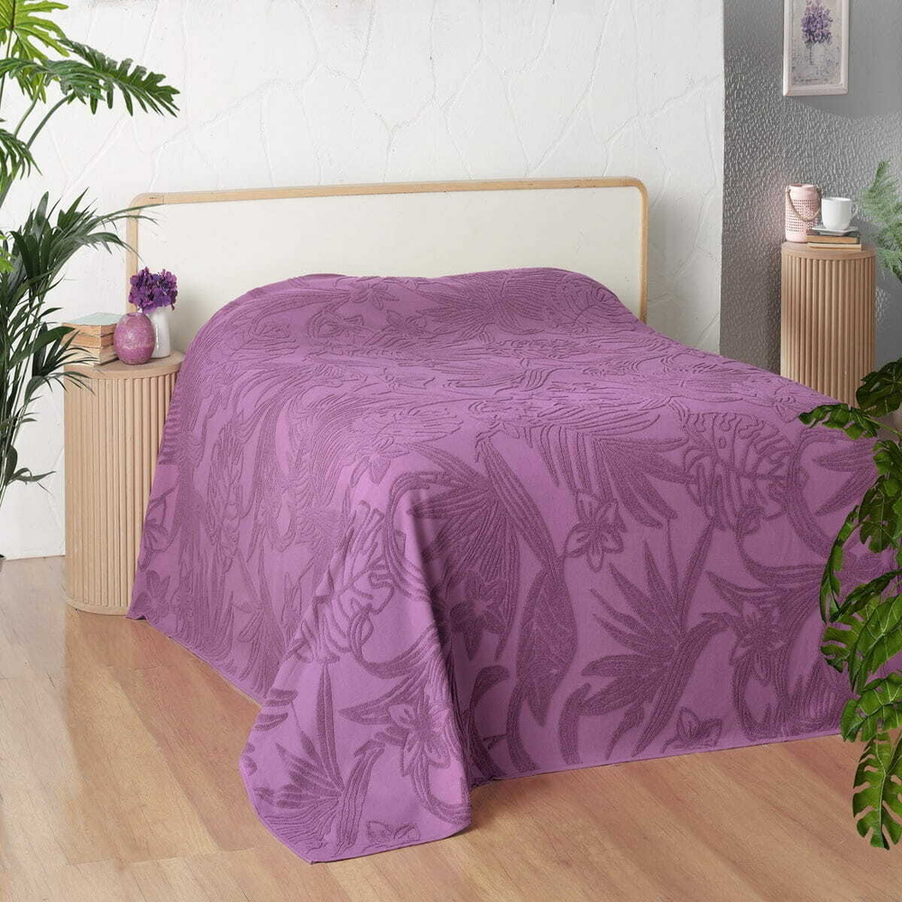 Покрывало 160x220 Arya home Botanical Garden лиловый