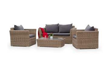 "Капучино Сингл" лаунж-зона из искусственного ротанга, цвет соломенный