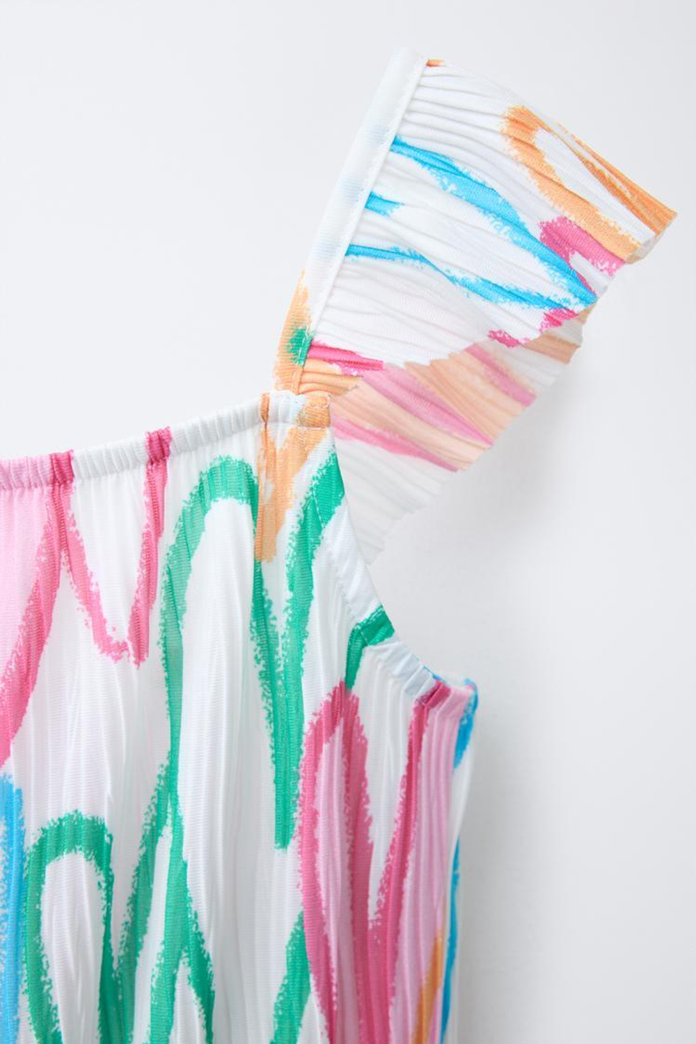 ZARA КОМБИНЕЗОН СО СКЛАДКАМИ И ПРИНТОМ, ОРАНЖЕВЫЙ