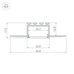 Профиль PLS-F-HIDE-3000 (Arlight, Алюминий) 044849