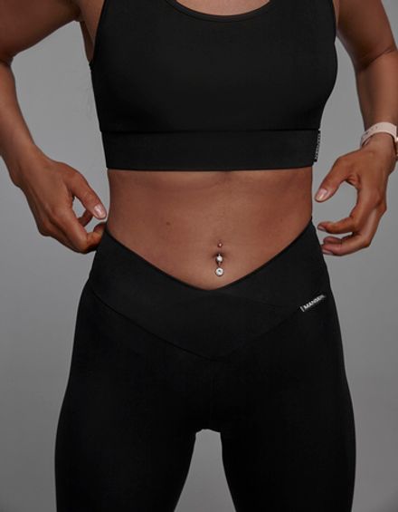 Леггинсы Simple Black с V-образным поясом