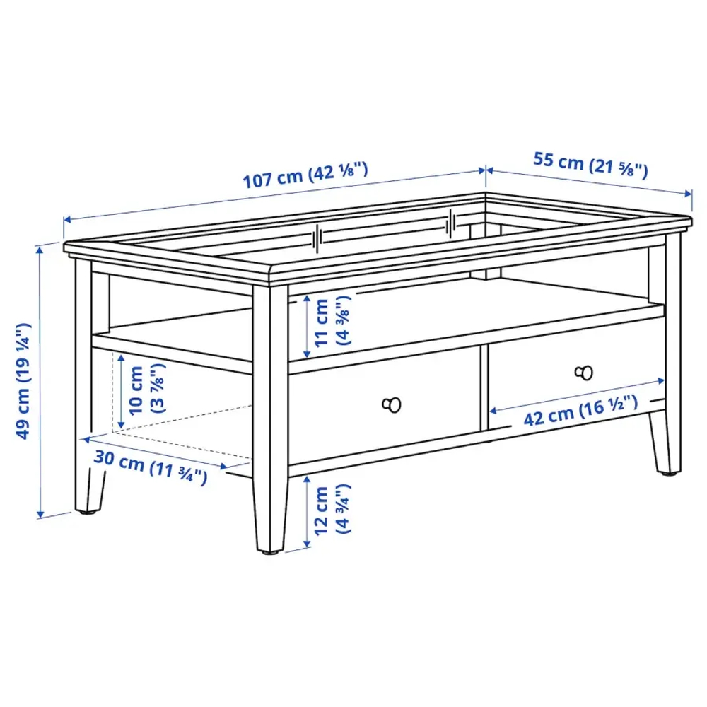 Журнальный стол - IKEA IDANÄS/IDANAS/ИДАНЭС/ИДАНАС ИКЕА , 107x55 см, белый