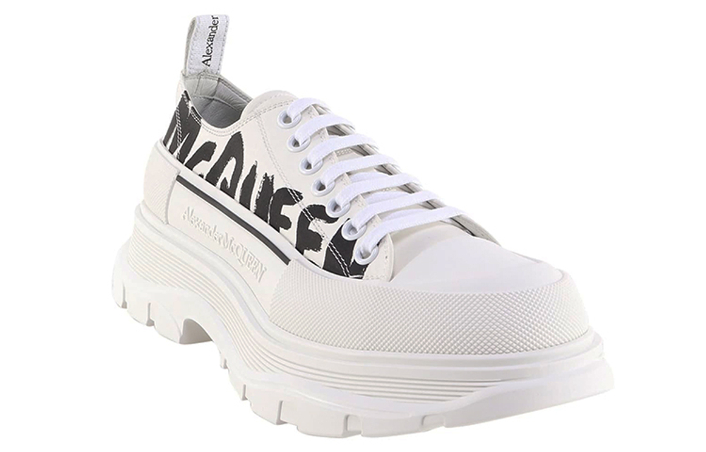 Alexander McQueen Alexander McQueen Tread Slick Canvas Fashion All-match platform shoes Men's White