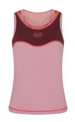 Женский топ теннисный EA7 Tennis Pro Freestyle - dusky orchid/bordeaux