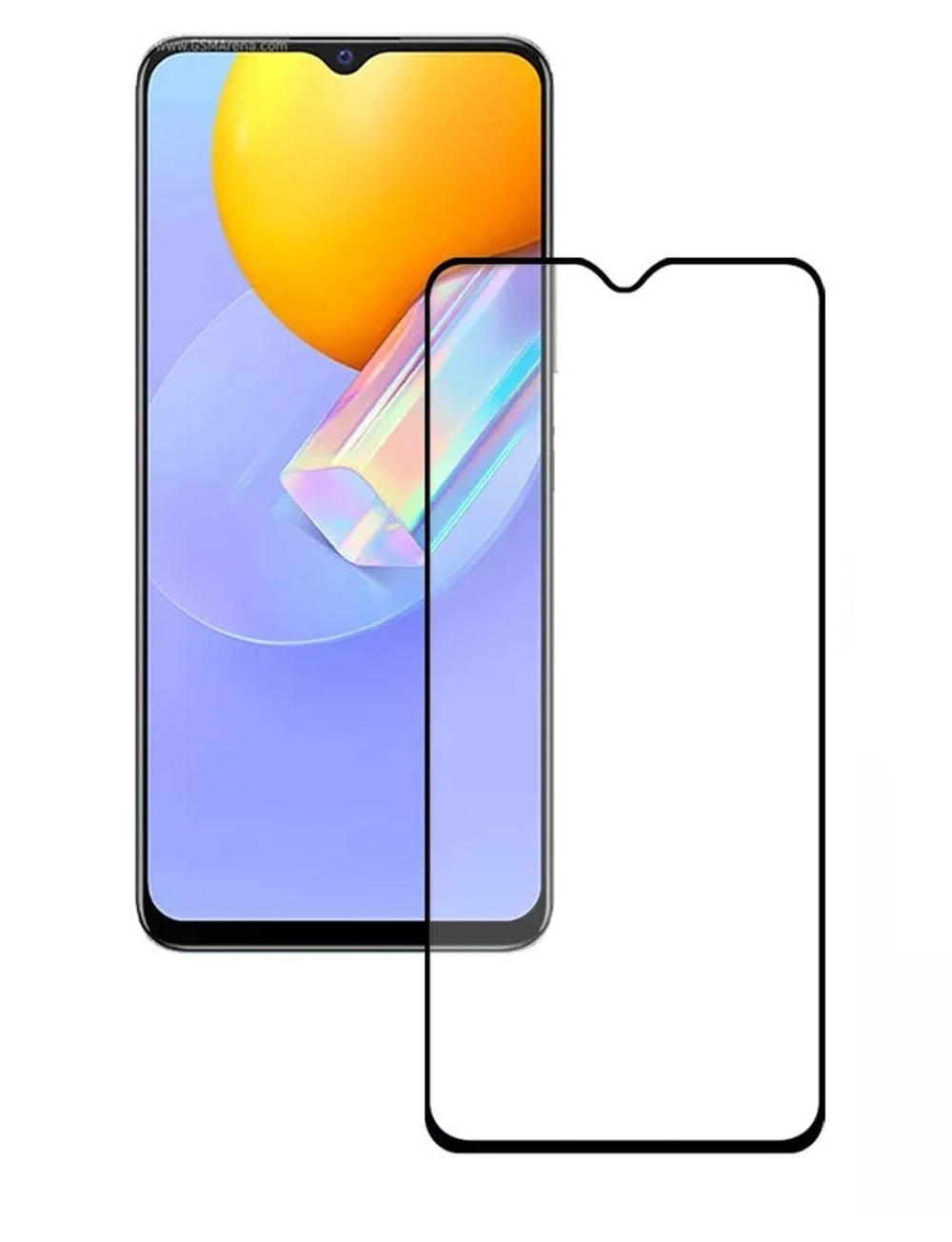 Защитное стекло 6D с олеофобным покрытием для Vivo Y31, Y51, Y51a, Y52, Y53s, черные рамки, G-Rhino