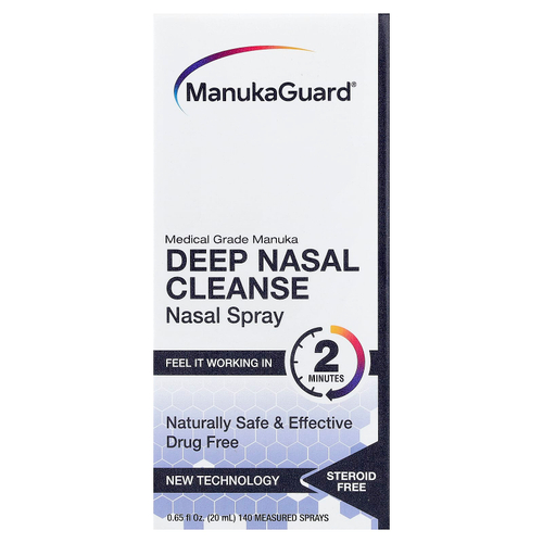ManukaGuard, Medical Grade Manuka, спрей для глубокого очищения носа, 20 мл (0,65 жидк. унции)