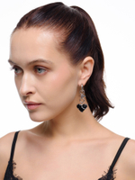 Серьги "Black and White big soul thorn" Silver