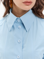 Рубашка приталенная REBEL голубая