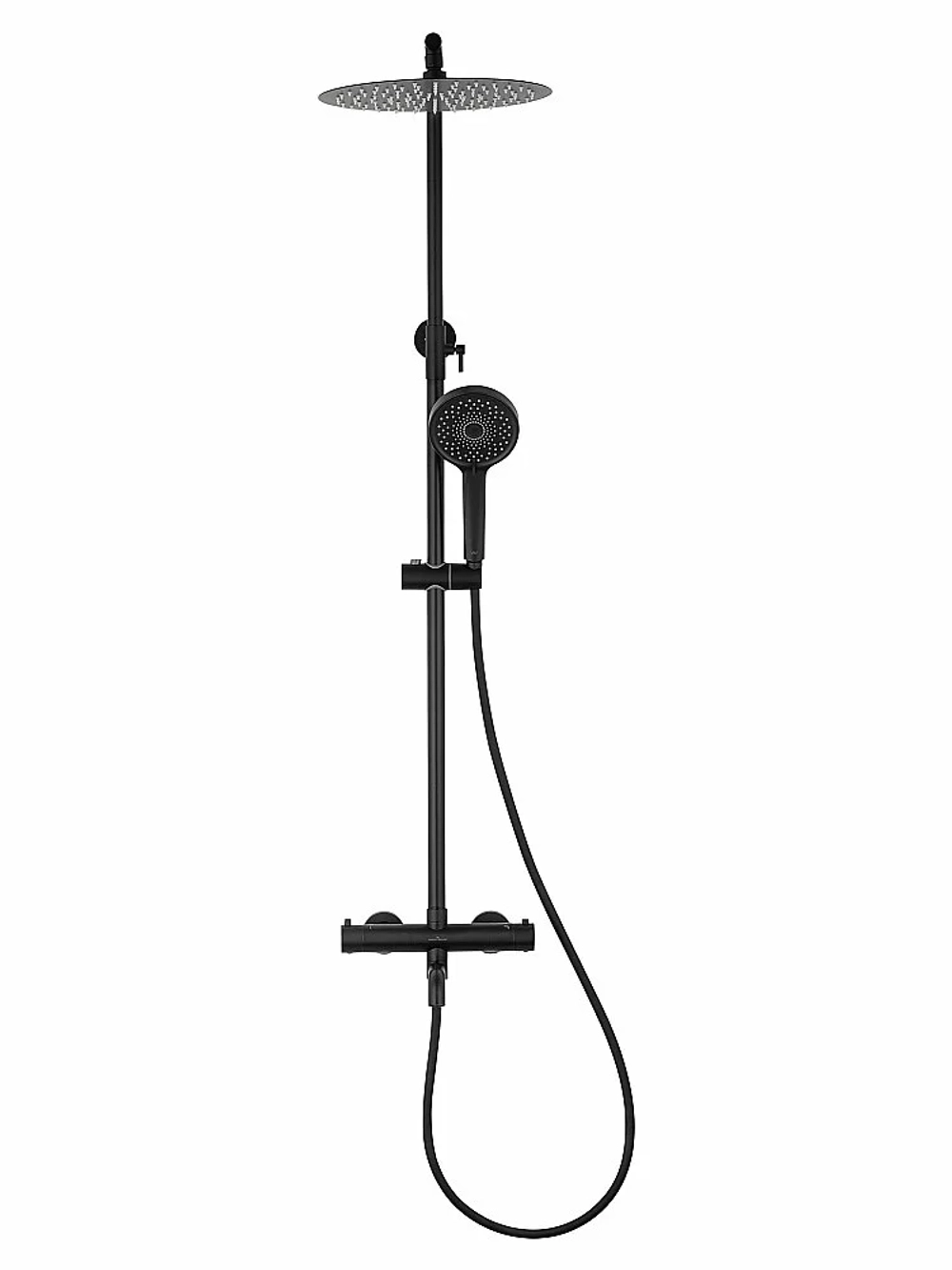 Душевая система с термостатом WONZON & WOGHAND STICK WW-88739903-MB черный матовый