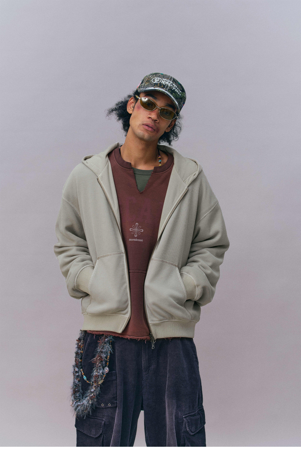 Худи Двухсторонний Nothomme Monterest vintage waffle knit reversible relaxed fit hooded