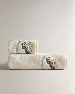 Zara Home Полотенце для лица и рук из хлопка, кремовый