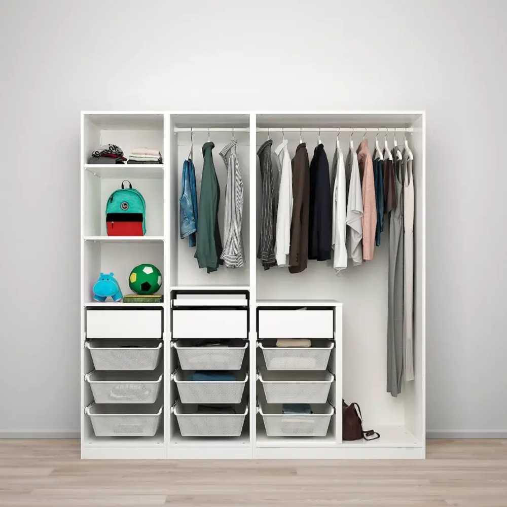 Шкаф - IKEA PAX/REINSVOLL/ПАКС/РЕИНСВОЛЛ ИКЕА, 60х200х221,2 см, белый/бежевый