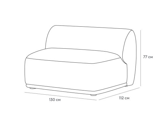 Модуль средний с округлой стороной Fabro 1300 правый 892054