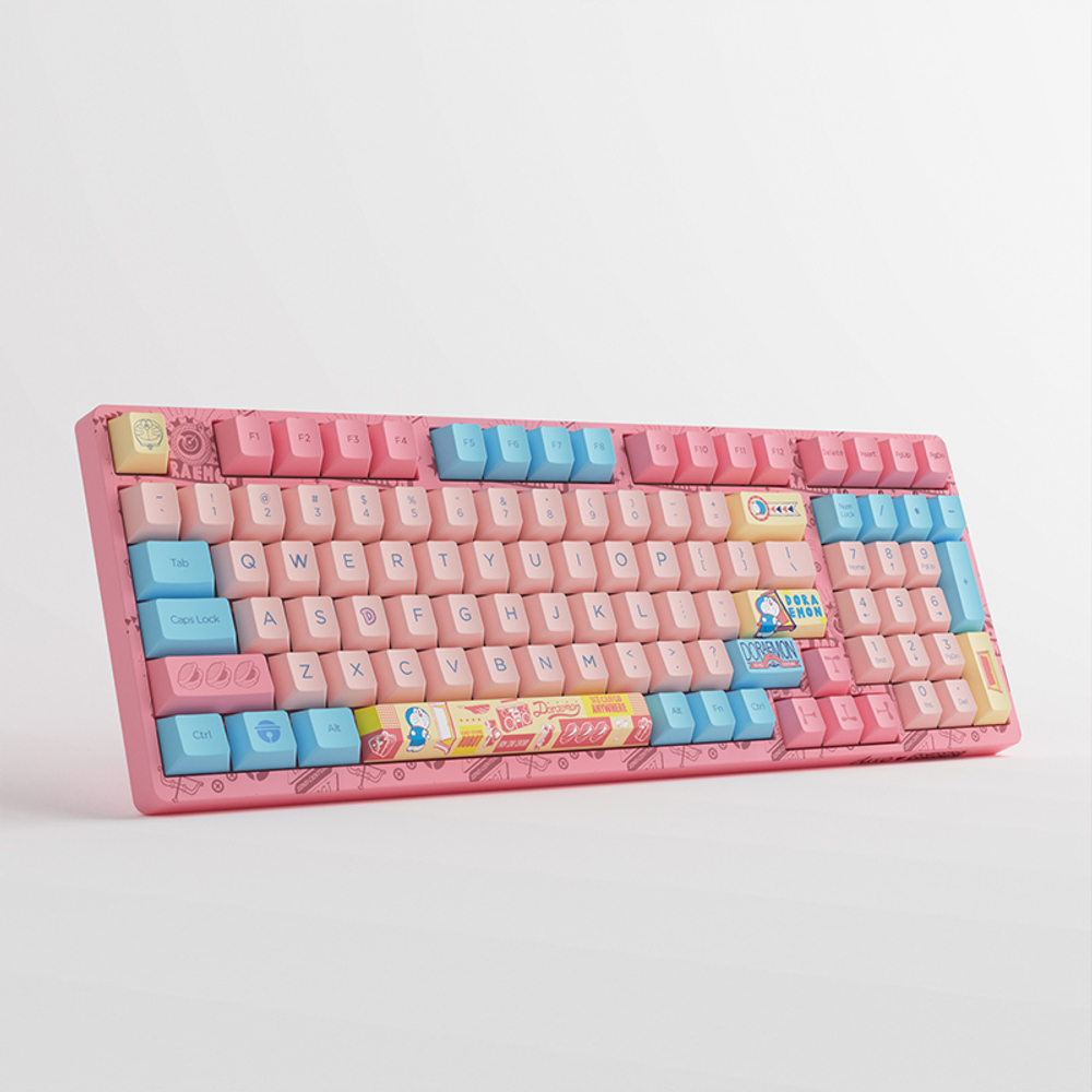 AKKO 3098B Doraemon Macaron  3 Modes RGB Hot Swap  Akko CS Jelly blue Switch,Cherry profile keycap