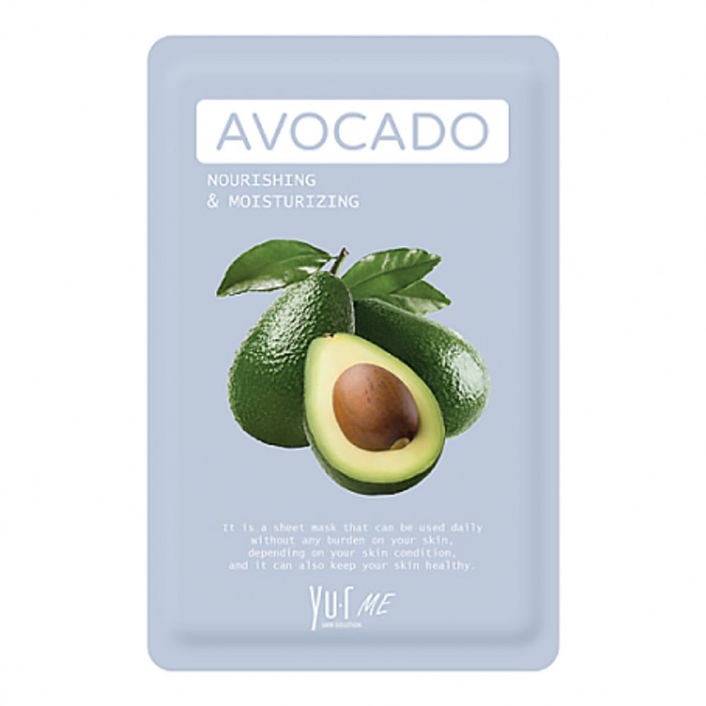 Yu.R Me Тканевая маска для лица с экстрактом авокадо Avocado Sheet Mask, 25 мл.