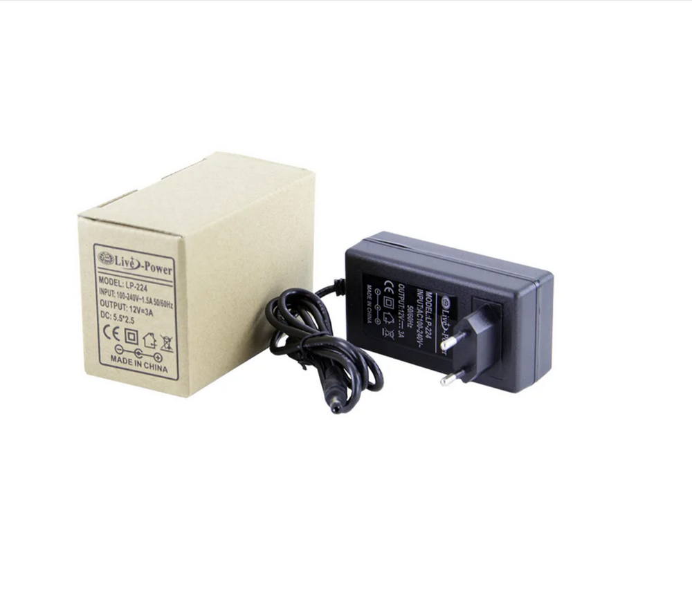 Адаптер питания Live Power LP-224 (12v/3A) штекер 5.5*2.5мм.
