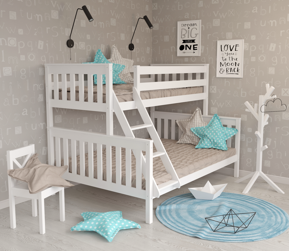 Кровать детская Мишель двухъярусная массив берёзы