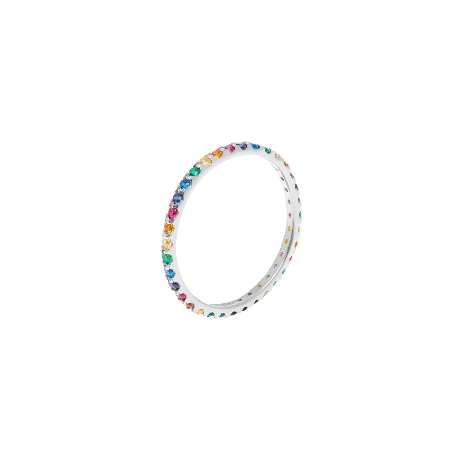 Кольцо Pave Tiny Ring – Silver Rainbow