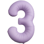 Шар фольгированный Цифра 3 101 см (Лаванда)
