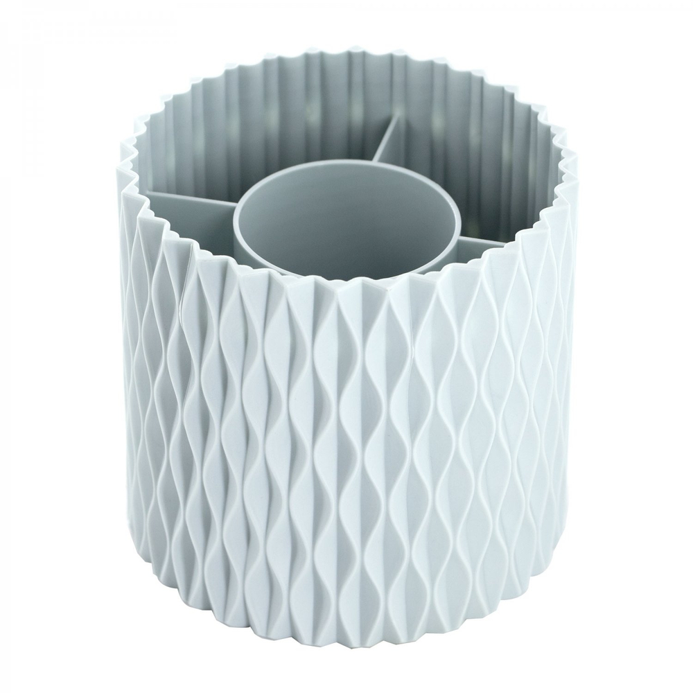 Подставка-стакан для канцтоваров Alingar, пластиковая, круглая, d=12 см, фактурная, цвет серо-голубой