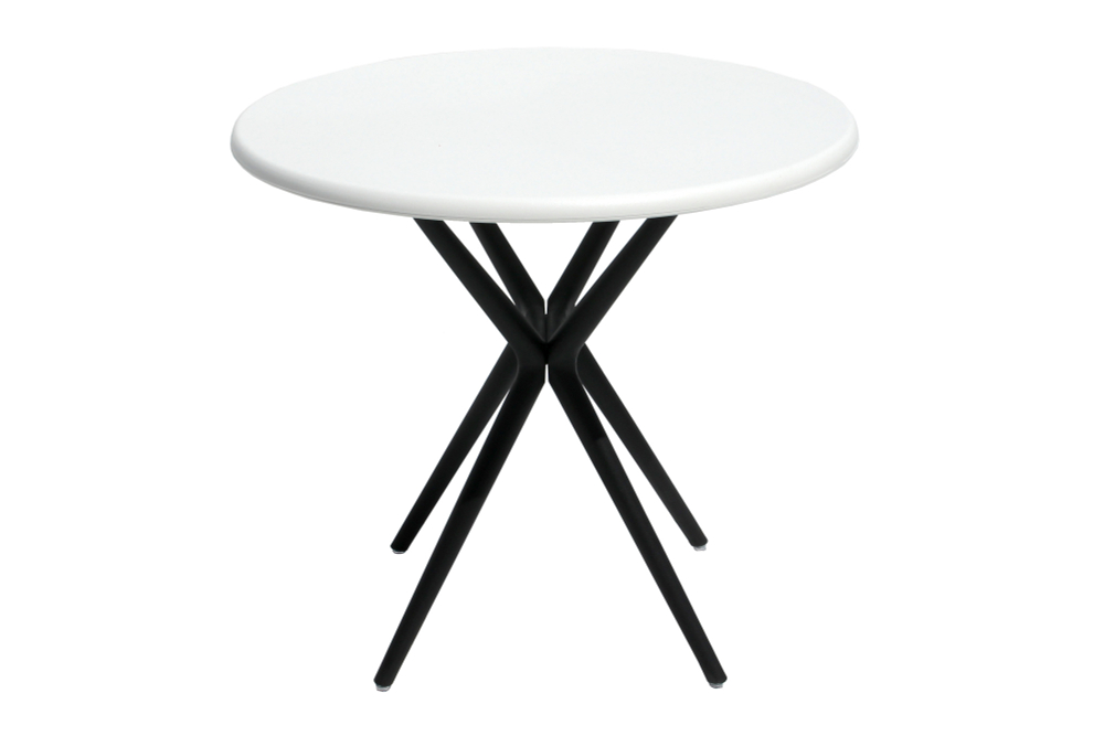 Стол пластиковый Stepp ТЕОРИ круглый (белый с черными ножками)