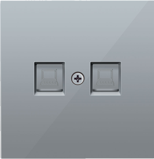 Накладка для розетки RJ45, 2-я, алюминий, серия R98