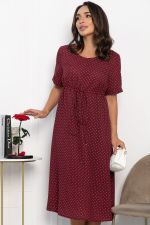 Платье Майя (бордовое/горох) П13984-3М LT Collection