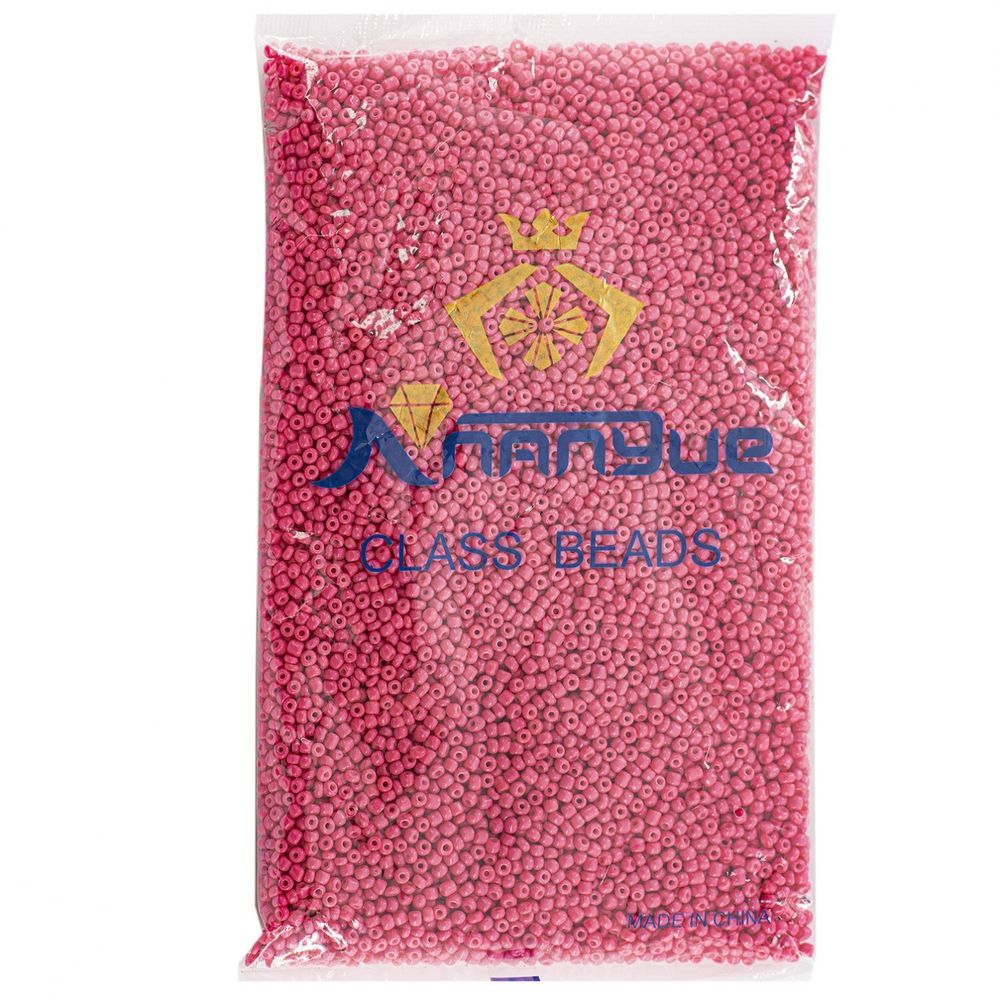 Бисер Alingar размер №8 вес 450 гр., светло-малиновый глянец, непрозрачный, пакет