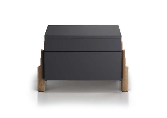 Тумба прикроватная Basic 2 ящика ширина 60 см (черный)