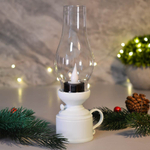 Сувенир новогодний с подсветкой "Лампа. Винтаж" 7,3*18,5см, белый