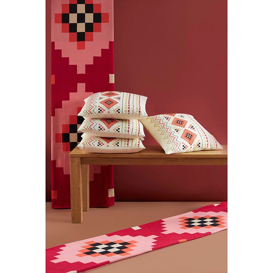 Плед из хлопка по мотивам башкирских орнаментов из коллекции cultural heritage, 130х180 см