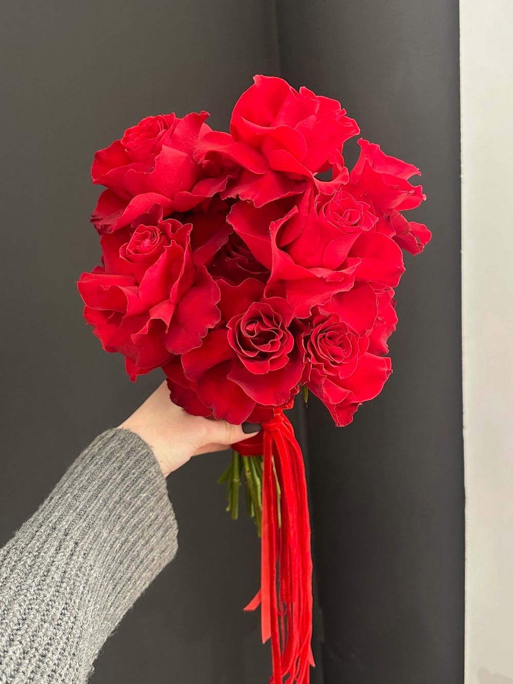 Свадебный букет из одноголовых роз