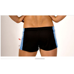 Мужские шорты ултракороткие пляжные черного цвета с полосками AussieBum Shorts Black