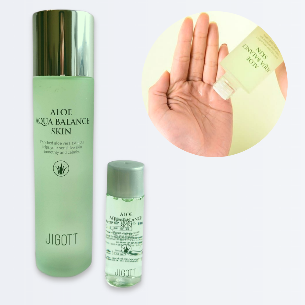 JIGOTT Подарочный уходовый набор корейской косметики с алоэ ALOE AQUA BALANCE SKIN CARE 3SET