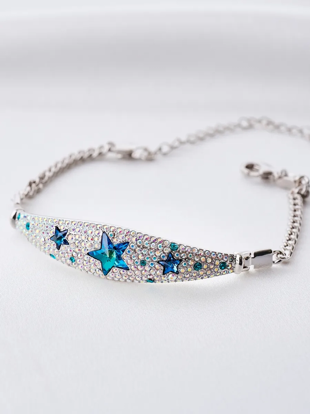 Браслет Звездное небо с синими кристаллами Swarovski