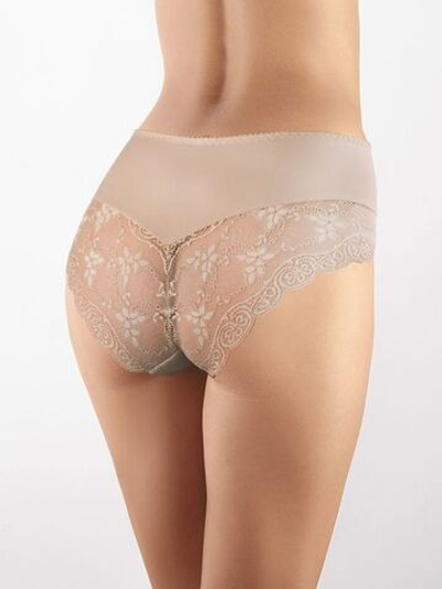 Высокие трусики-слипы Snejanna с кружевом (Размер: 46) (Цвет: кофейный)