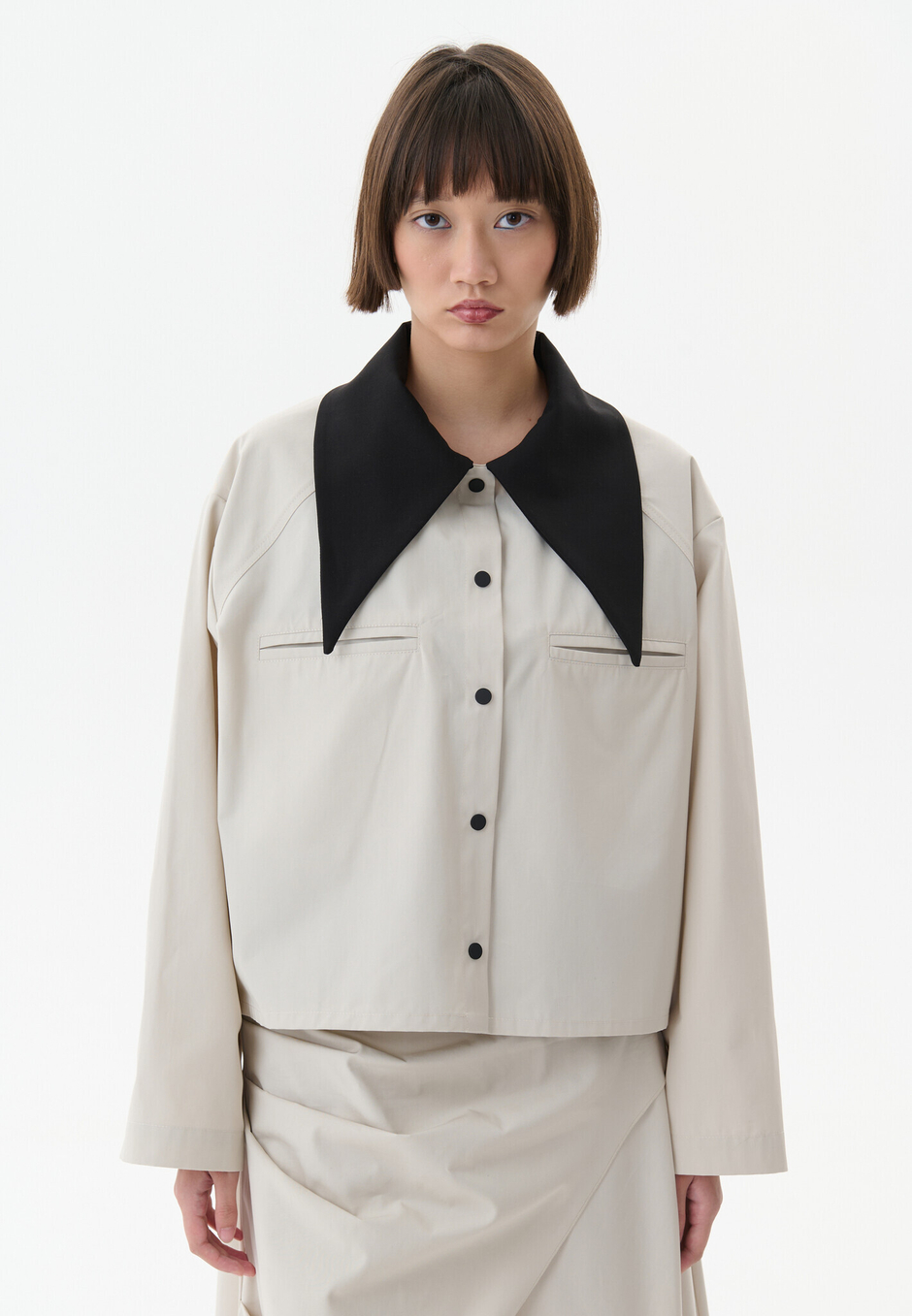 Рубашка с контрастным воротником