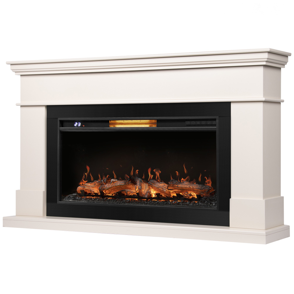 Каминокомплект: Очаг Royal Thermo Aurora RTFP/P-AR40LS, портал California 42/40/36, молочный