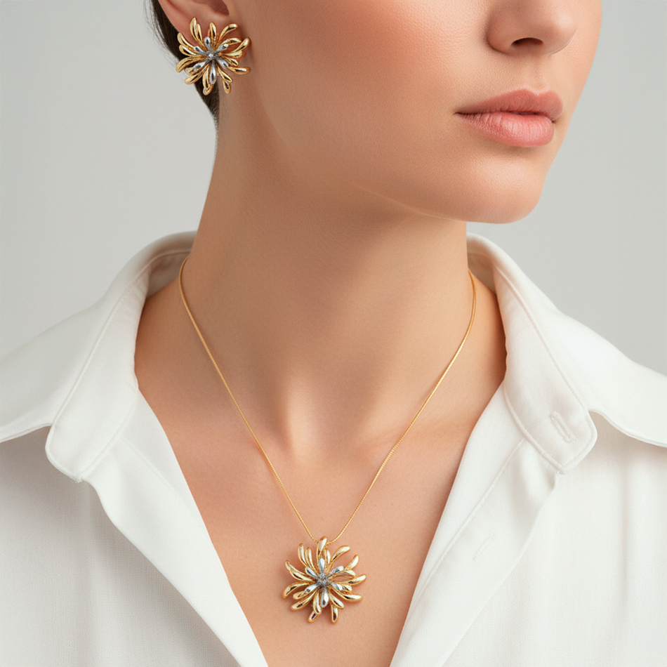 Комплект Fiore Luna, колье и серьги SG201746E-001 G